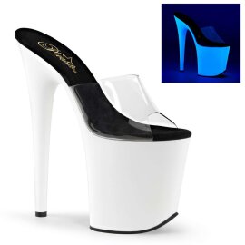 Pleaser Mules FLAMINGO-801UV Trasparente/Bianco Neon...