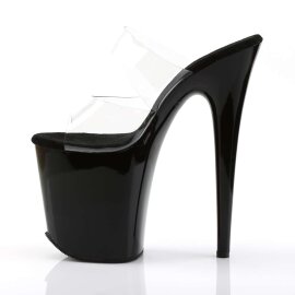 Pleaser Mules FLAMINGO-802 Trasparente/Nero EU-35 / US-5