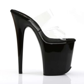 Pleaser Mules FLAMINGO-802 Trasparente/Nero EU-35 / US-5