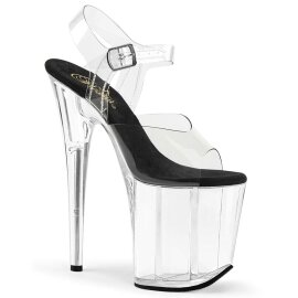 Pleaser Sandali FLAMINGO-808 Trasparente-Nero/Trasparente EU-35 / US-5