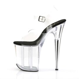 Pleaser Sandali FLAMINGO-808 Trasparente-Nero/Trasparente EU-38 / US-8