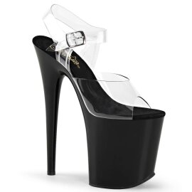 Pleaser Sandali FLAMINGO-808 Trasparente/Nero EU-35 / US-5