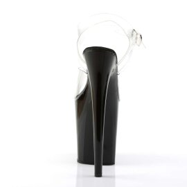 Pleaser Sandali FLAMINGO-808 Trasparente/Nero EU-38 / US-8