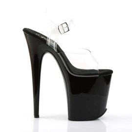 Pleaser Sandali FLAMINGO-808 Trasparente/Nero EU-38 / US-8