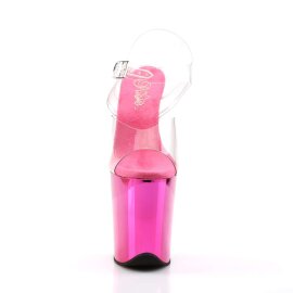 Pleaser Sandali FLAMINGO-808 Trasparente/Rosa Acceso Cromato EU-35 / US-5