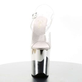 Pleaser Sandali FLAMINGO-808 Trasparente/Argento Cromato...