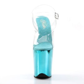 Pleaser Sandali FLAMINGO-808 Trasparente/Turchese Cromato...