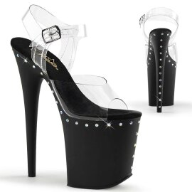 Pleaser Sandali FLAMINGO-808ABLS Trasparente/Nero...