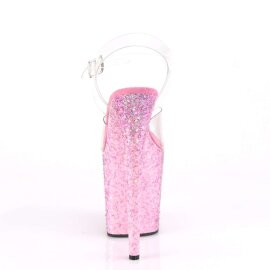 Pleaser Sandali FLAMINGO-808CF Trasparente/Rosa Confetti EU-40 / US-10