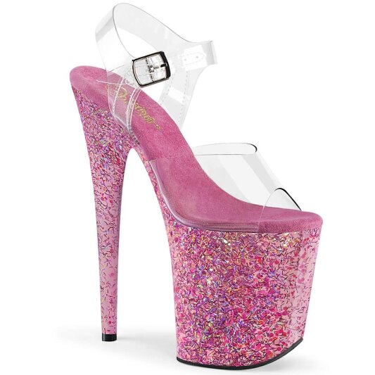 Pleaser Sandali FLAMINGO-808CF Trasparente/Rosa Confetti EU-35 / US-5