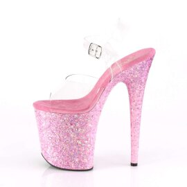 Pleaser Sandali FLAMINGO-808CF Trasparente/Rosa Confetti EU-35 / US-5