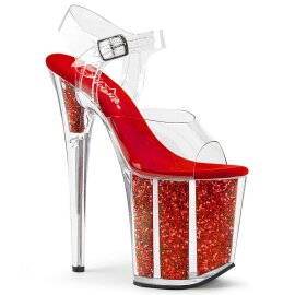 Pleaser Sandali FLAMINGO-808G Trasparente/Rosso Glitter...