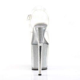 Pleaser Sandali FLAMINGO-808G Trasparente/Argento Glitter EU-35 / US-5