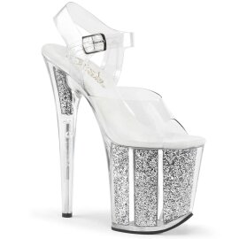 Pleaser Sandali FLAMINGO-808G Trasparente/Argento Glitter...