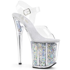 Pleaser Sandali FLAMINGO-808GF Trasparente/Argento Multi...