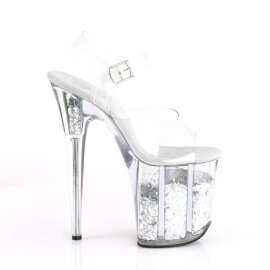 Pleaser Sandali FLAMINGO-808GF Trasparente/Argento Multi Glitter EU-35 / US-5