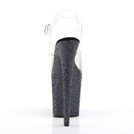 Pleaser Sandali FLAMINGO-808LG Trasparente/Nero Multi Glitter EU-35 / US-5