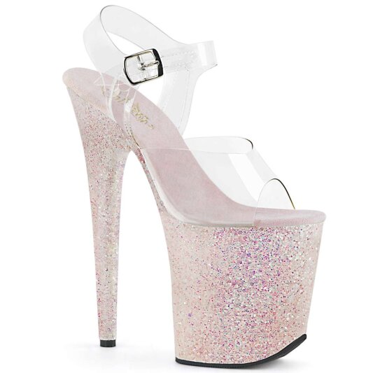 Pleaser Sandali FLAMINGO-808LG Trasparente/Opale Multi Glitter EU-35 / US-5