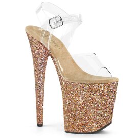 Pleaser Sandali FLAMINGO-808LG Trasparente/Dorato Rosa...