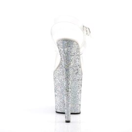 Pleaser Sandali FLAMINGO-808LG Trasparente/Argento Multi Glitter EU-37 / US-7