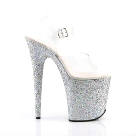 Pleaser Sandali FLAMINGO-808LG Trasparente/Argento Multi Glitter EU-37 / US-7