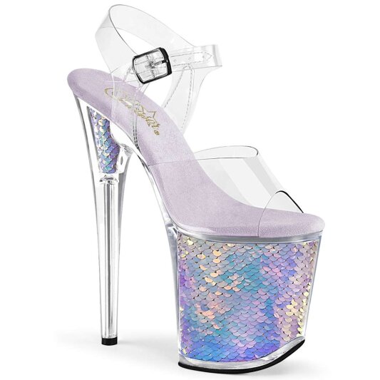 Pleaser Sandali FLAMINGO-808MC Trasparente/Lavanda Cromato EU-35 / US-5