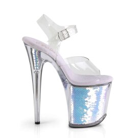 Pleaser Sandali FLAMINGO-808MC Trasparente/Lavanda Cromato EU-35 / US-5