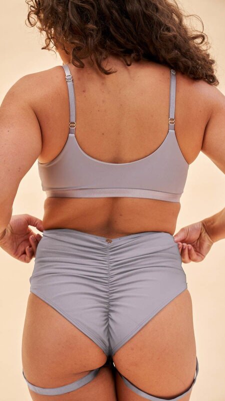 Lunalae Shorts High Waist Kehlani Grigio S