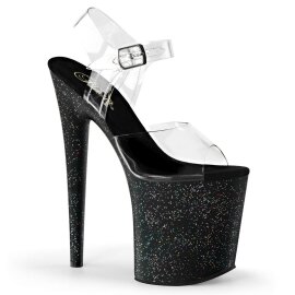 Pleaser Sandali FLAMINGO-808MG Trasparente/Nero EU-37 / US-7