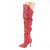 Pleaser CLASSIQUE-3011 Stivali Sopra Il Ginocchio Similpelle Rosso EU-39 / US-9