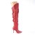 Pleaser CLASSIQUE-3011 Stivali Sopra Il Ginocchio Similpelle Rosso EU-39 / US-9