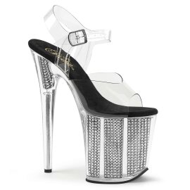 Pleaser Sandali FLAMINGO-808SRS Trasparente/Nero Strass...