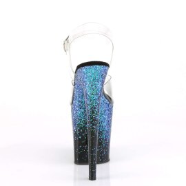 Pleaser Sandali FLAMINGO-808SS Trasparente/Nero Blu Multi Glitter EU-35 / US-5