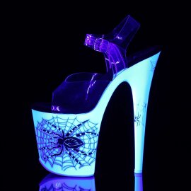Pleaser Sandali FLAMINGO-808SW Trasparente/Bianco Neon EU-35 / US-5