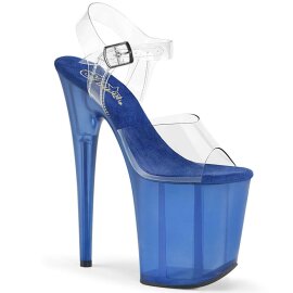 Pleaser Sandali FLAMINGO-808T Trasparente/Blu EU-35 / US-5