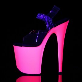 Pleaser Sandali FLAMINGO-808UV Trasparente/Neon-Rosa EU-40 / US-10