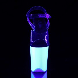 Pleaser Sandali FLAMINGO-808UV Trasparente/Bianco Neon...