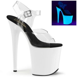 Pleaser Sandali FLAMINGO-808UV Trasparente/Bianco Neon...