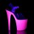 Pleaser Sandali FLAMINGO-808UVG Trasparente/Neon Rosa Accesso Glitter EU-38 / US-8