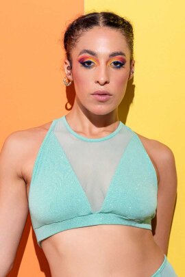 RAD Top Triangle Glitter Aqua