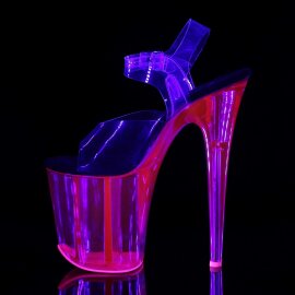 Pleaser Sandali FLAMINGO-808UVT Trasparente/Neon-Rosa Acceso EU-35 / US-5