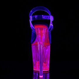 Pleaser Sandali FLAMINGO-808UVT Trasparente/Neon-Rosa Acceso EU-35 / US-5