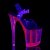 Pleaser Sandali FLAMINGO-808UVT Trasparente/Neon-Rosa Acceso EU-37 / US-7