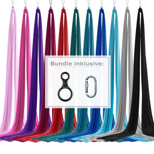 PoleSports Tessuto Aereo incl. Connettore Figure 8 e Moschettone