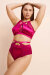 Lunalae Top Katherine Cross Over Raso Magenta L