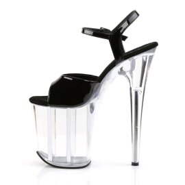 Pleaser Sandali FLAMINGO-809 Vernice Nero/Trasparente EU-35 / US-5