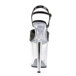 Pleaser Sandali FLAMINGO-809 Vernice Nero/Trasparente EU-35 / US-5