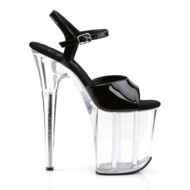 Pleaser Sandali FLAMINGO-809 Vernice Nero/Trasparente EU-35 / US-5