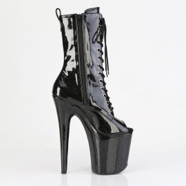 Pleaser FLAMINGO-1041GP Stivaletti Con Plateau Vernice Glitter Nero EU-40 / US-10