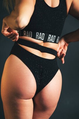 RAD Top Bahari Nero con Glitter XL